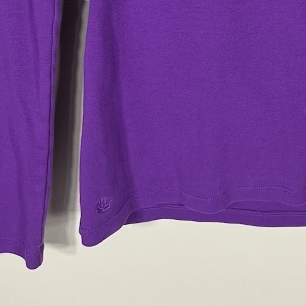 Lauren Ralph Lauren Womens XS Purple Long Sleeve Stretch Knit Top Solid - Picture 2 of 8